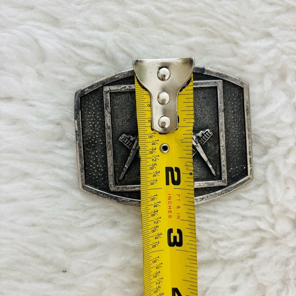 Masonic Silver Bergamot Brass Work Belt Buckle size 3”x2.5” - Picture 9 of 9
